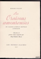 PILLET BÉCAT oraisons amoureuses de Jeanne Aurélie Grivolin Heures claires 