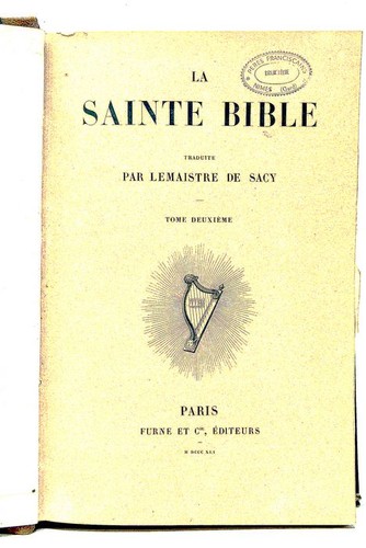 Bible lemaistre sacy la - de,