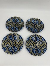 Lot De 4 Assiettes Dessert Fragonard Bleu Doré