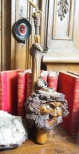 TRES GROSSE PETITE PIPE DE COLLECTION EN BOIS SCULPTE TETE CHEVELUE 
