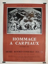 Hommage à Carpeaux 1958 Affiche Originale Exposition Sculpture