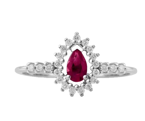 Bague grappe rubis or - grappe, de