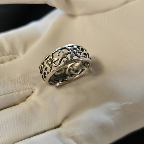 Bague argent 925 jonc ajouré - 925,