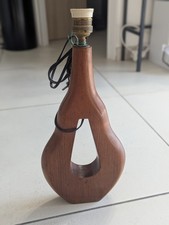 Lampe vintage design scandinave en bois ajouré années 60 moderniste 42cm