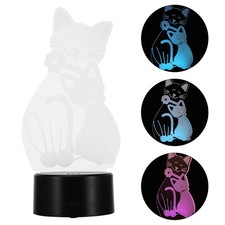 Toucher la lumière colorée LED 3D chat veilleuse lampe créative