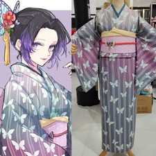 Déguisement Demon Slayer Kochou Shinobu Kimono Yukata Costume Cosplay Costume...
