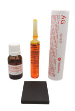 Testeur test à tester les bijoux argent 925/1000 eme + fiole à spatule + pierre