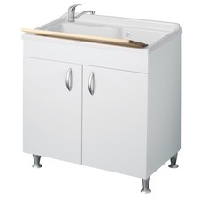 BAC À LAVER AVEC MEUBLE BLANC
