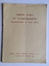 catalogue de vente objet d'art et ameulement XVIIIe Drouot 25 Novembre 1964