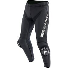 Hommes Moto Pantalon 50 - Dainese Super Vitesse - Sport en Cuir Noir-Blanc