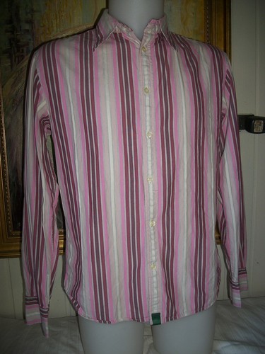 Chemise coton rose rayé