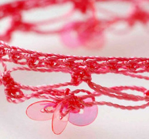 Ruban crochet paillette