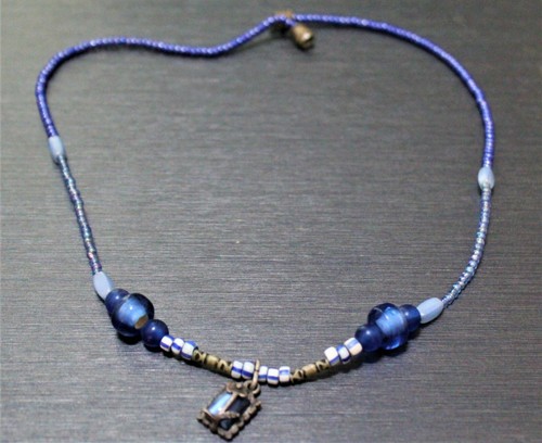 Collier touareg perles - touareg, bleues