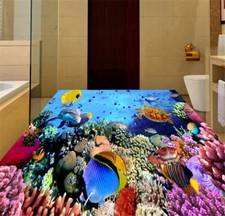 Poisson - clown intelligent complexe 3D Sols Mural Photo Papier Peint Maison Imp