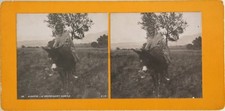 Algérie Kabyle bourricot Photo Orientaliste Stereo Vintage Argentique c1900