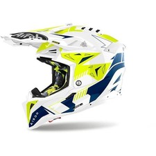 Casque AIROH Aviator 3 Spin Yellow / Blue Gloss taille L *NEUF*