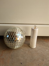 Boule à facettes - A suspendre - 12cm diamètre - Argent avec moteur pile