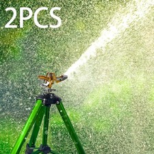 Lot de 2 arroseurs à impact sur trépied, arroseur rotatif à 360 degrés,