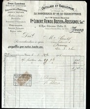 TOURS (37) MATERIEL & FOURNITURES pour BOUCHERIES CHARCUTERIES "Ets LEBERT" 1913