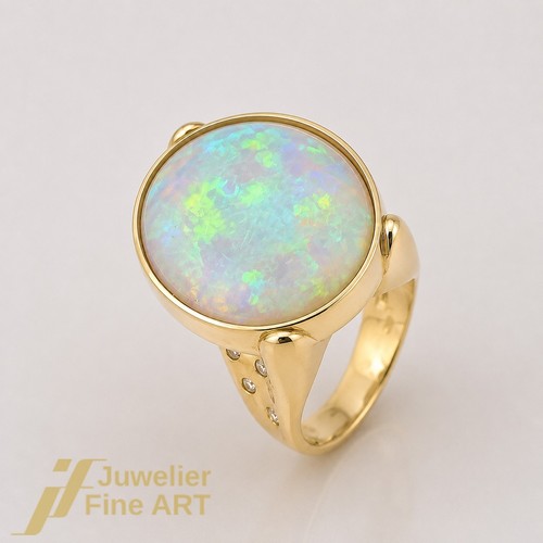 Bague opale brillants - bague,