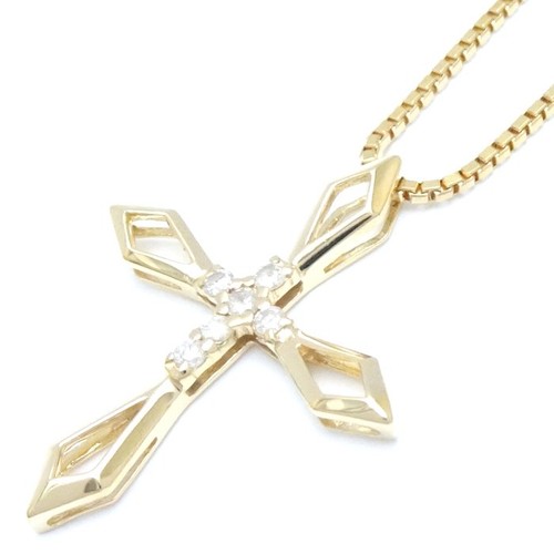 Collier croix jaune 18 - collier,