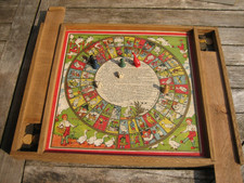 Ancien Jeu de société Jeu de l'Oie & Dames en Bois Complet