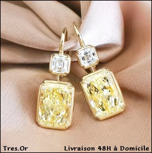 Boucles oreille citrine - d'oreille,