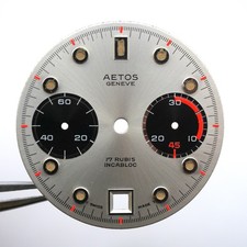 Cadran de montre Valjoux 7734 - AETOS Genève Ø30mm - Date 6h [NOS]