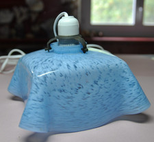 Ancien Monte et Baisse verre Clichy bleu/ Suspension/ Lustre