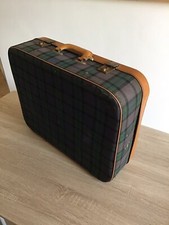 Valise voyage vintage motif écossais carton art déco design XXe 1960