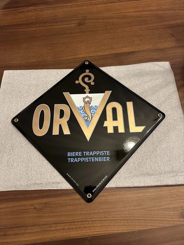 Plaque émaillée bière orval - plaque,