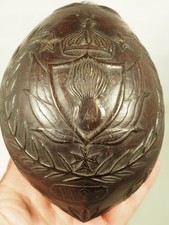 NOIX DE COCO SCULPTEE ANCIENNE 1827 TRAVAIL DE BAGNARD ANTIQUE CARVED COCONUT