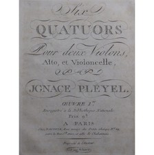 PLEYEL Ignace Six Quatuors op
