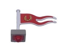 PLAYMOBIL * ECURIE * Petit Drapeau Rouge sur Socle Gris Centre Equitation 5224