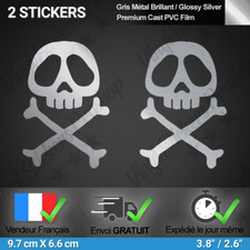 Kit 2 STICKERS ARGENT 9,7 cm