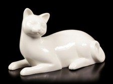 Porcelaine Chat Allongée -