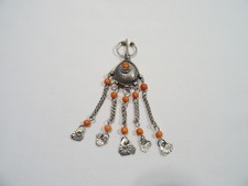 ANCIEN BIJOU FIBULE ETHNIQUE KABYLE BERBERE ARGENT CORAIL ETHENIC