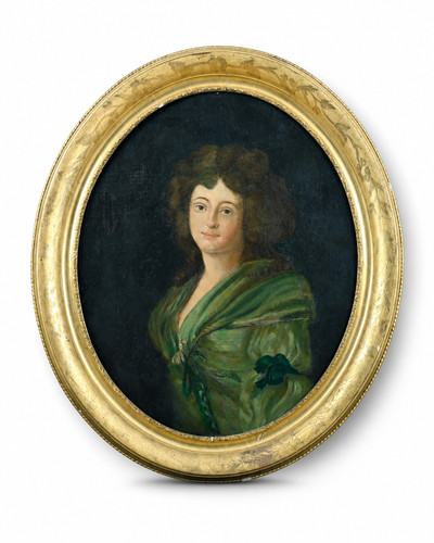 Ancien tableau huile portrait