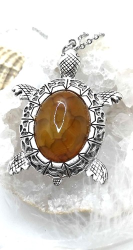 Collier tortue agate veine - collier, en