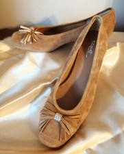 REQINS CHAUSSURES ESCARPINS NUBUCK MARRON CLAIR - POINTURE 39 - TBE