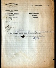 PLEURS (51) GARAGE AUTOMOBILE & TRANSPORT "Kleber MUNIER" Lettre en 1944