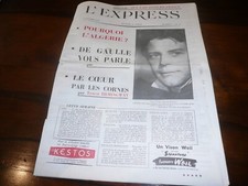 JOURNAL L'EXPRESS REPRODUCTIONS DE DIVERS ARTICLES 1953 à 1959