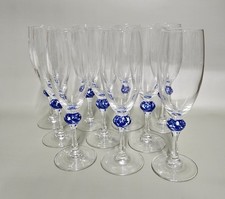 10 FLUTES A CHAMPAGNE LUMINARC LOUISIANE EN VERRE SOUFFLÉ BLEU 