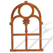 Fenêtre à barreaux - fer forgé/rouille - style antique - 46 x 74cm