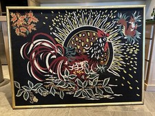 IMMENSE CANEVAS TAPISSERIE PICART LE DOUX LURCAT VINTAGE 60 70 Cadre 