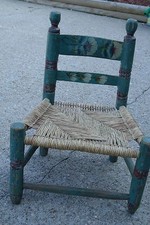   Vintage Hard Wood Mixed Child Chair ? Doll Chair great for decor 