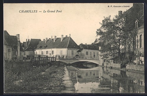 Cpa charolles grand pont - pont,