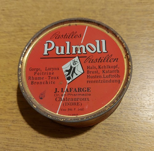 Boite pulmoll metal - pulmoll, ancienne