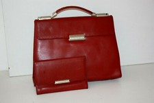 MANDARINA DUCK Sac et Portefeuille  Cuir Rouge Foncé Porté Main BE