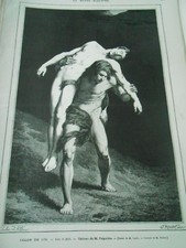 Gravure 1876 - Caïn et Abel